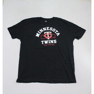 Minnesota Twins Men Black Tee Shirt Majestic Graphic Size XXL